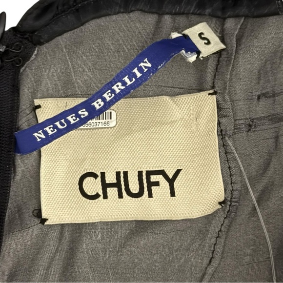 Chufy Nika Maxi Dress Grey/Blue Floral Flowers Halter Slit S Flowy Anthropologie - Picture 8 of 8